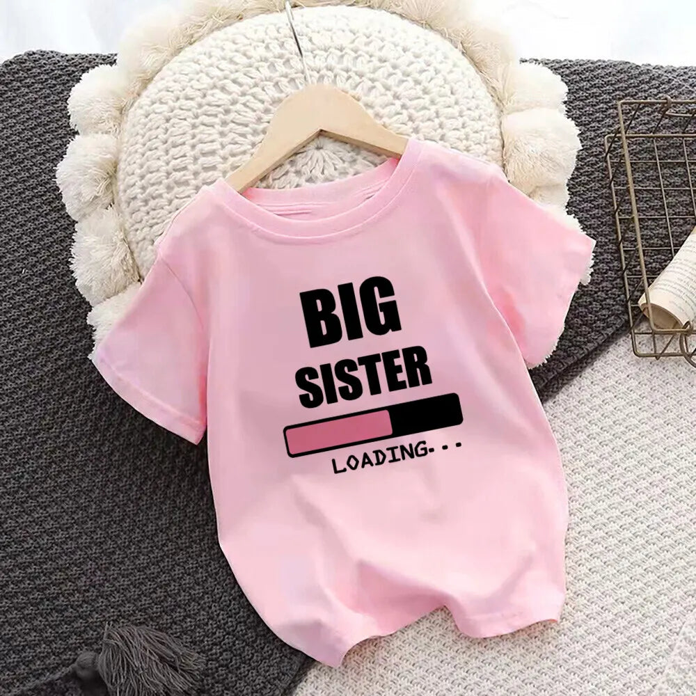 Promoted To Big Sister Kids T-Shirt Childrens T Shirt Baby Announcement Top Toddler Tshirt Summer Clothes Girls Short Sleeve Tee