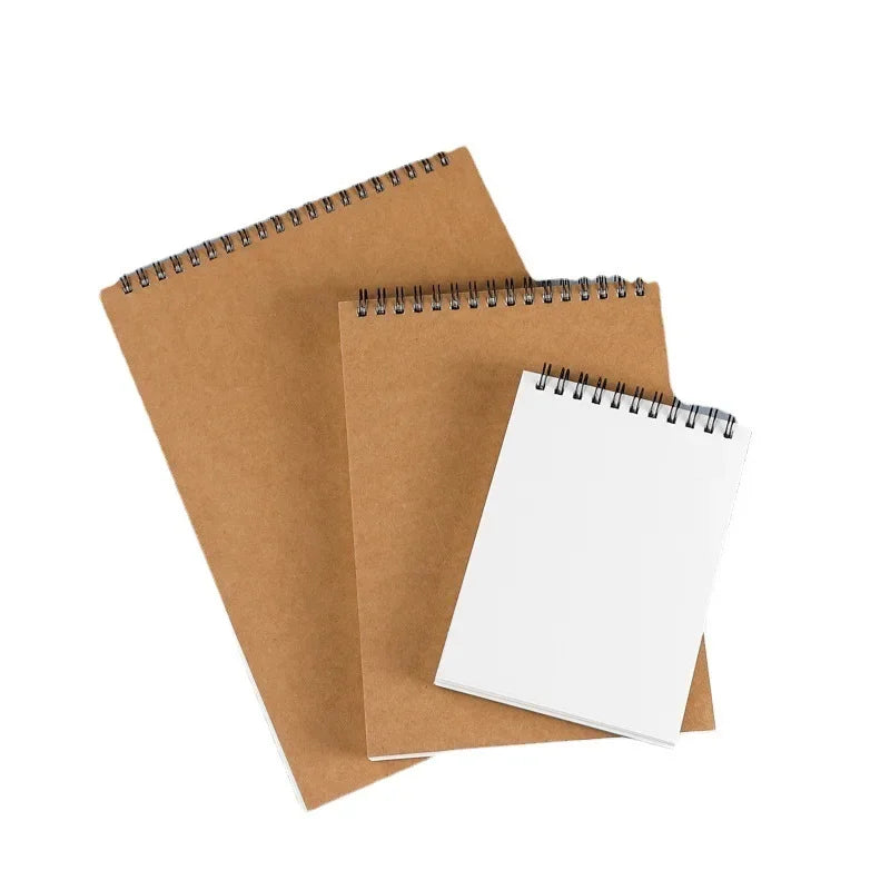 A4/A5/A6/16K Universal Sketchbook Drawing Book Art Student Hand-drawn Book Blank Thickened Coil Loose-leaf Hard Cover Flip Up