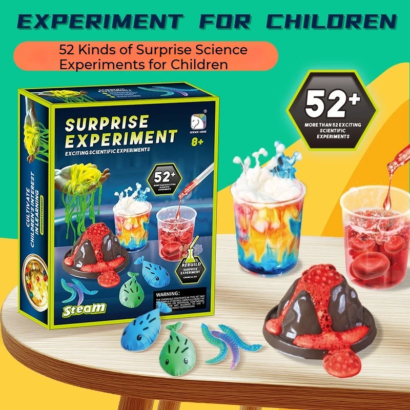 52-in-1 Children's Science Experiment Kit STEM Educational Science Gift for Boys And Girls Birthday First Science Set DIY Explod