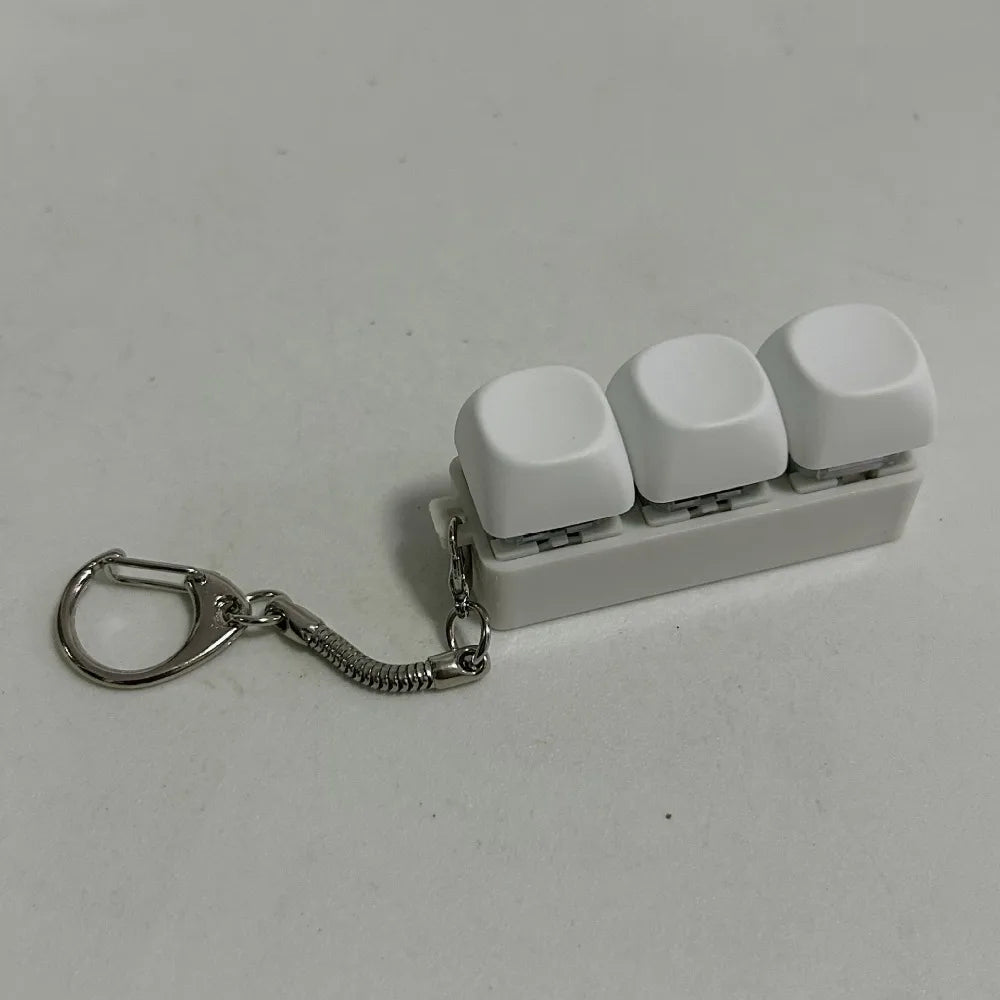 Relaxing DIY Keyboard Fidget Keychain Keycap Keys Button Finger Keyboard Cap 4/9Keys Relief Stress Clicker Toy Adult