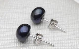 Classic Natural Freshwater Pearl white pink purple black gray 925 sterling silver Stud Earring Jewelry for Women Super Deal