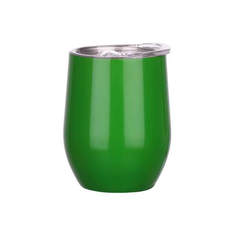 12OZ Wine seal Cover Custom Logo Mug Vacuum Insulated Thermos Garrafa Termica  Egg Shape Coffee Tumbler  Wine Beer  With Lid