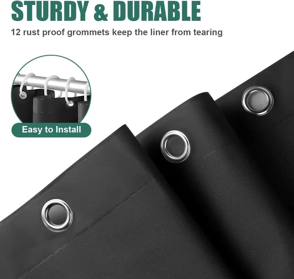 Waterproof Shower Curtain Liner for Bathtub 180x180cm Stall Bathroom Curtain with Magnets Plastic Mold Resistant Shower Curtain