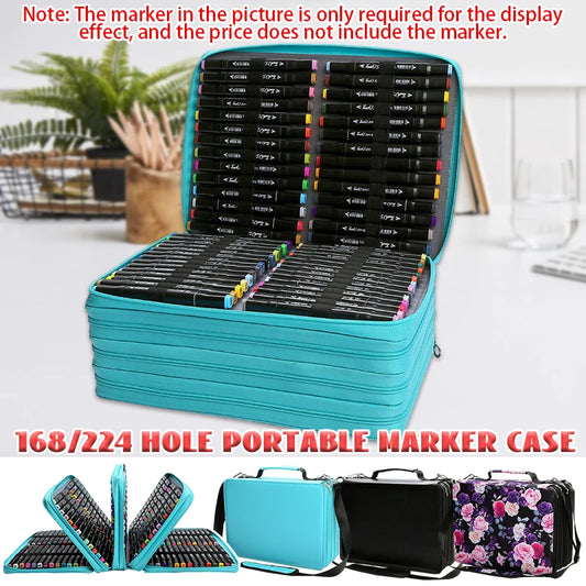 Felt Marker Case – 168 or 224 Slot Storage Bag for Pens & Pencils