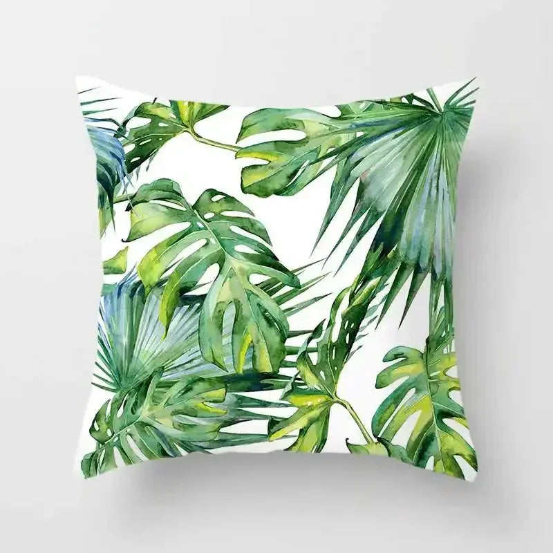 Tropical Plants Cactus Monstera Summer Decorative Throw Pillows Cushion Cover Palm Leaf Green Home Decor Pillowcase