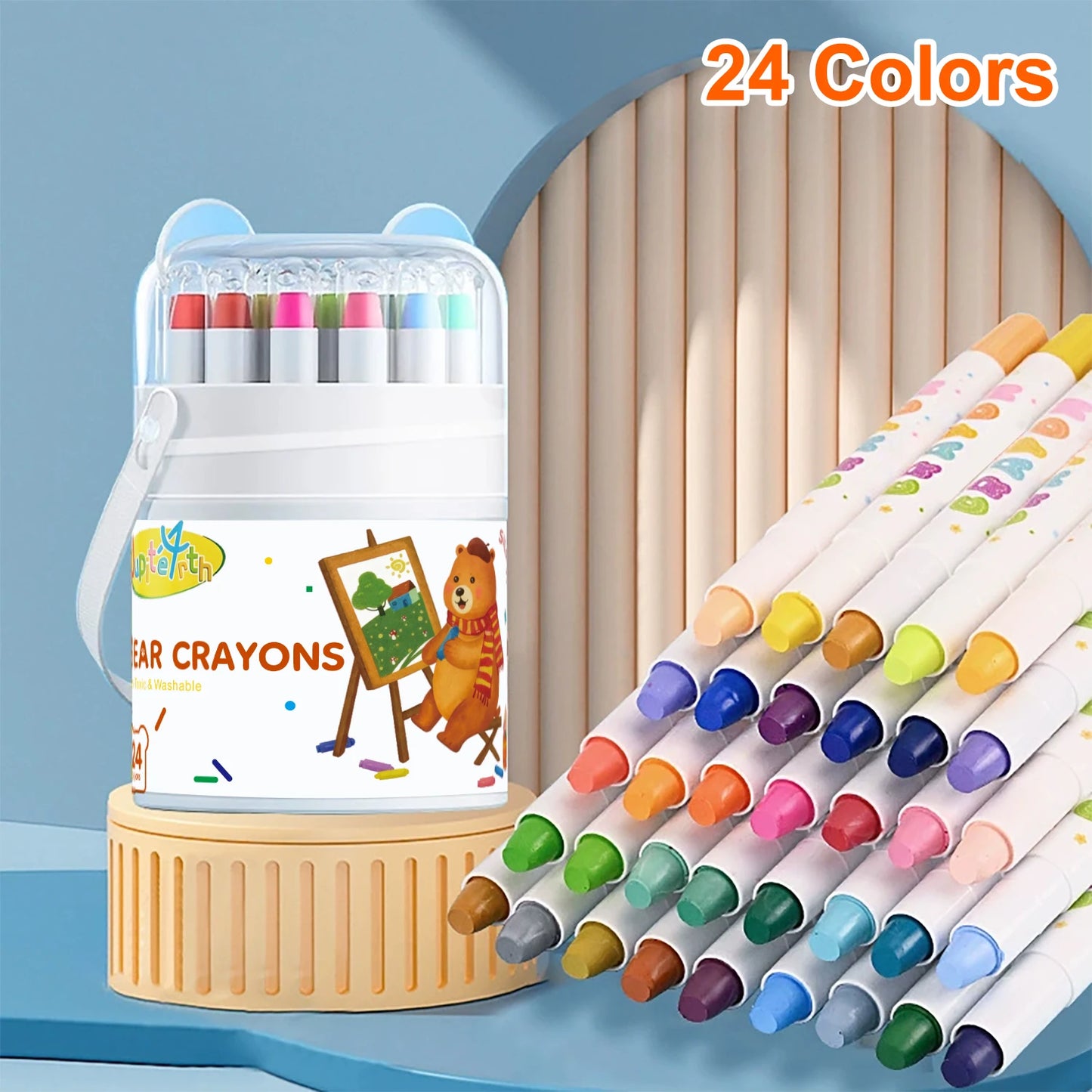 12/24/36/48 Color Silky Twistable Crayons,Washable Art Supplies, Multicultural Pastel Gel Crayons,Easy Grip Coloring Gift