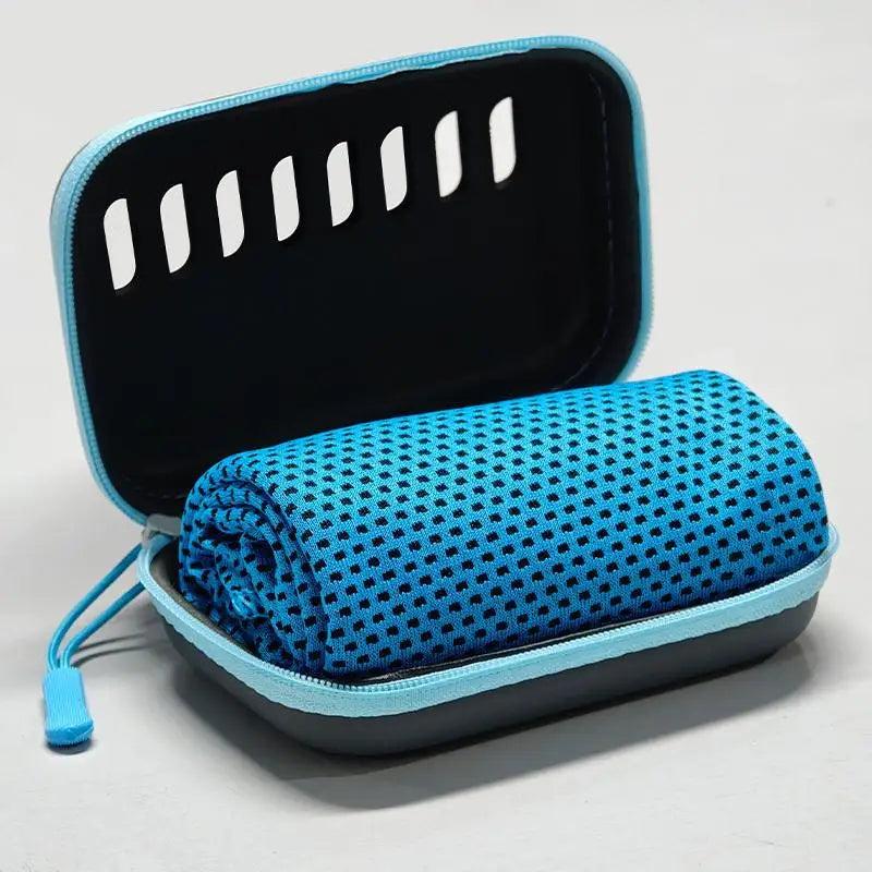 Summer Cooling Sports Towel Quick Dry Towel Portable Fitness Sweat Absorbing Towel Outdoor Workout Cooling Towel with EVA Box