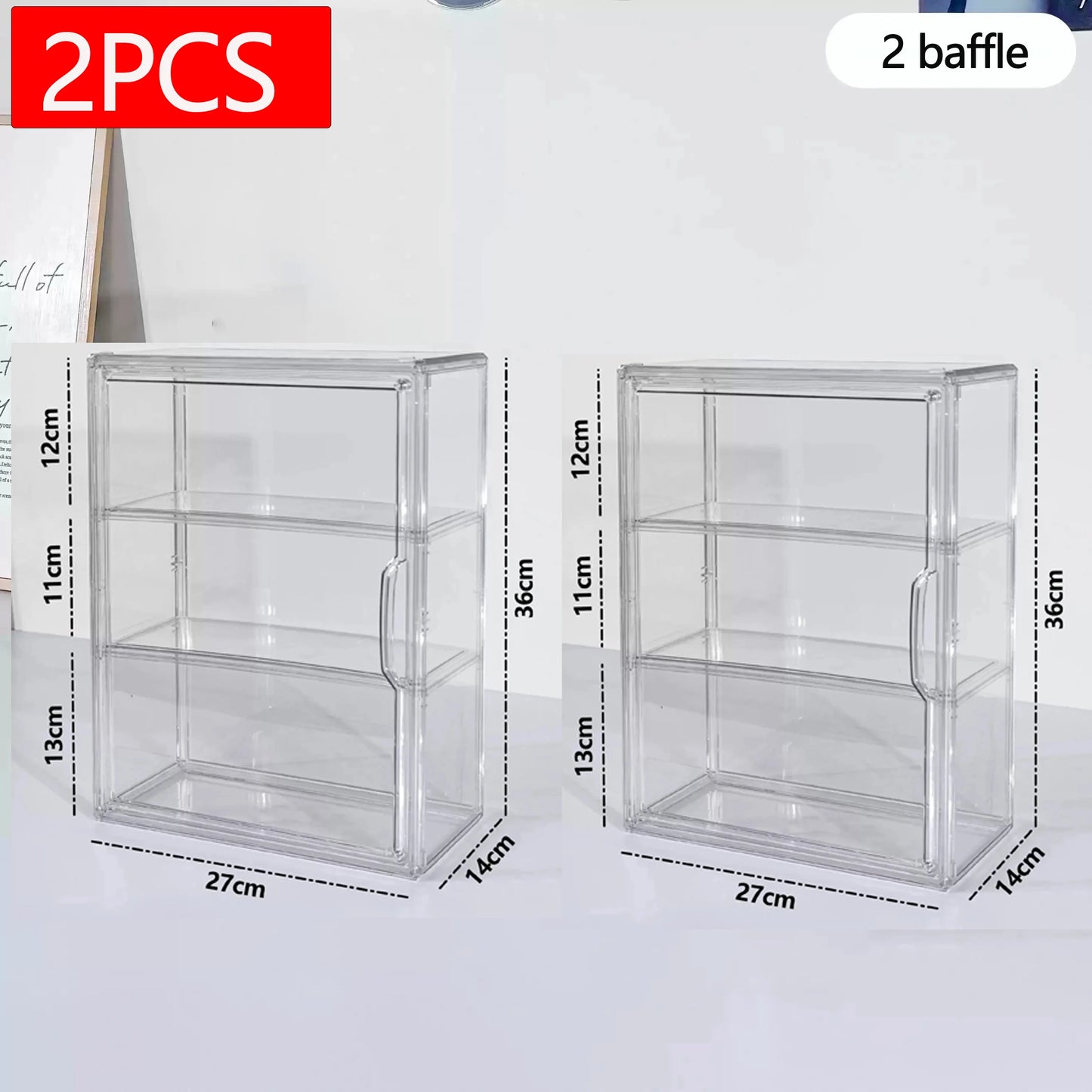 New Labubu Storage Box Transparent Acrylic Display Boxes Dustproof Doll Figure Blind Box Organizer Cabinet Display Stand
