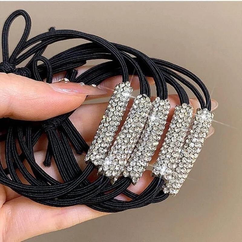 Rhinestone Hair Tie High Elasticity Hair Rope Women'S Hair Accessories Suitable For Ladies Girls