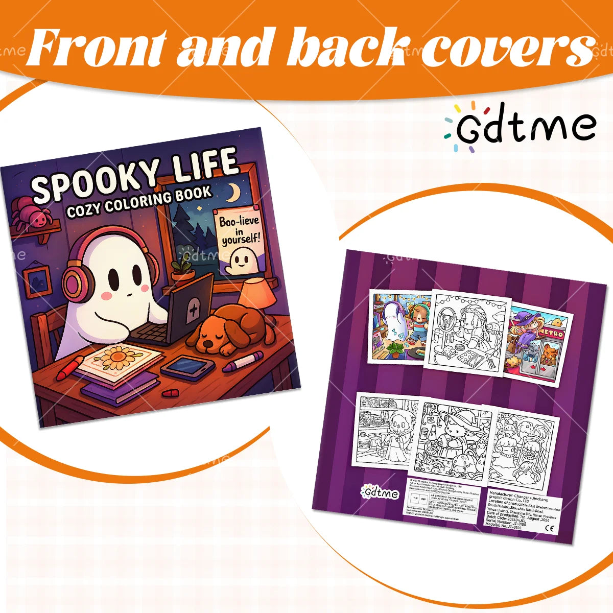 Halloween Spooky Life Coloring Book for Adults and Teen Featuring Adorable Creepy Creatures Painting Gift Kids Educational Toys