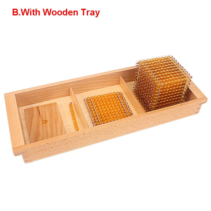 Montessori Math Educational Toys Gold Beads Material Symbols With Trays Kids 5 Years Teaching Toys Students Learning Arithmetic