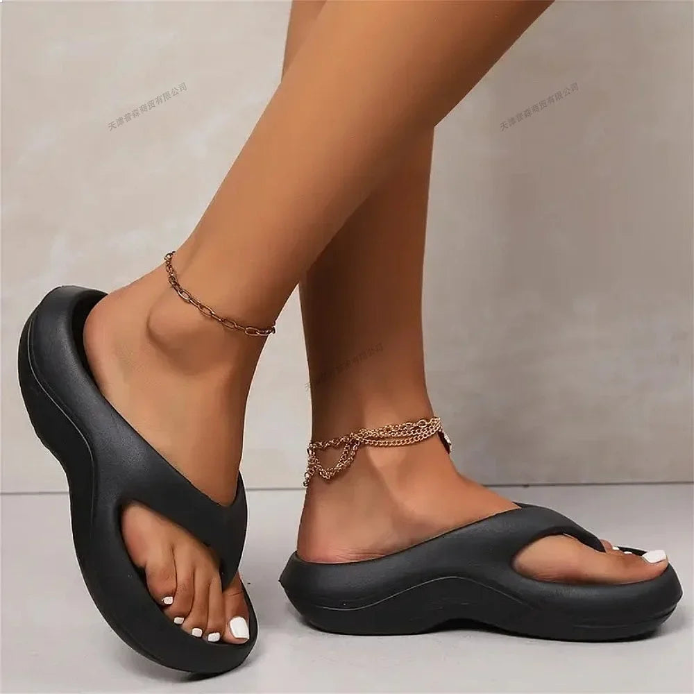 Women Stylish EVA Flip Flops Comfortable Soft Anti Slip Anti Odor Summer Beach Casual Sandals
