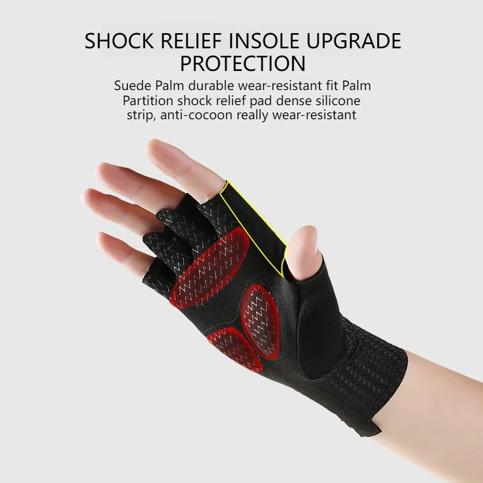 GTUBIKE Summer Breathable Half Finger Cycling Gloves Ultralight Road Bike Gloves Anti-Slip Silicone Pad Cooling Sport Gear