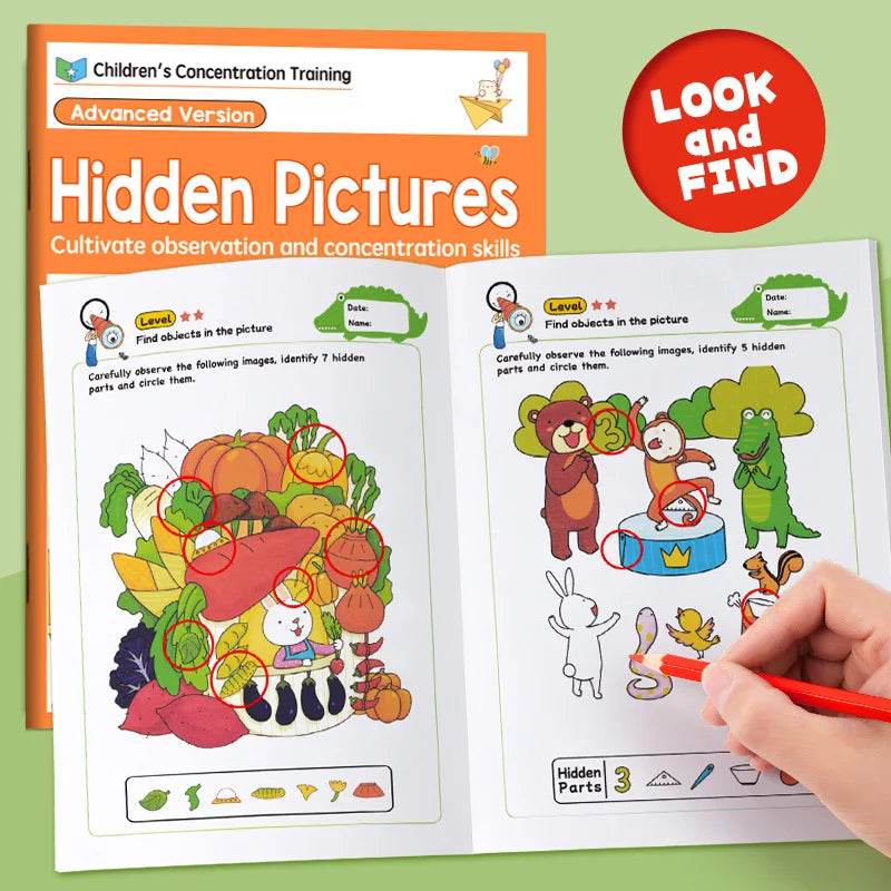 32-Page Interactive Spot-the-Difference Game - Colorful Educational Activity Book for Children 3-8, Enhances Focus