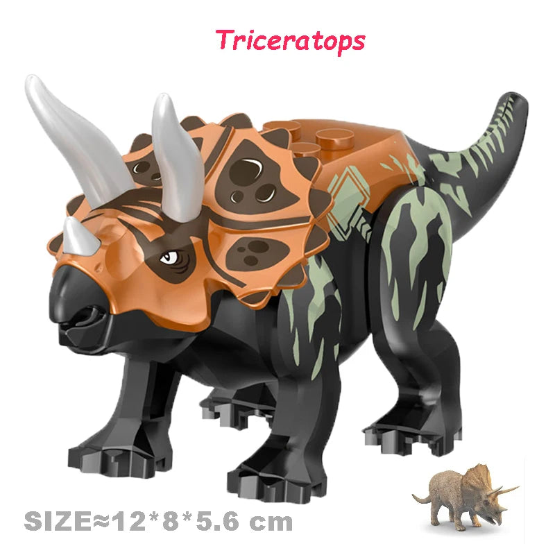 Cool Jurassic Dinosaurs World Velociraptor Triceratops Indominus T-Rex Model Assemble Building Blocks Toys For Children Boy Gift