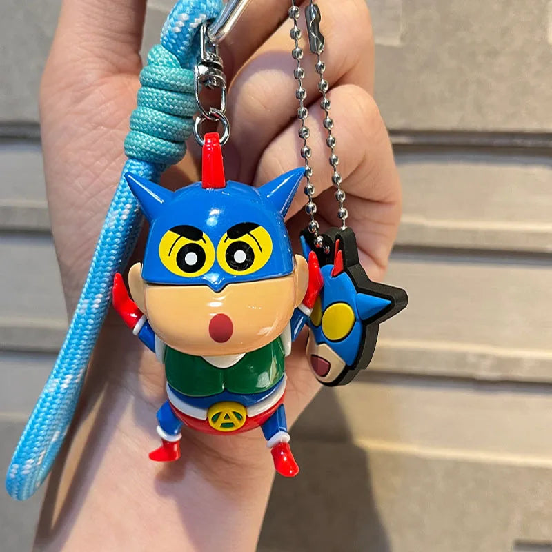 Kawaii Anime Crayon Shin-Chan Keychain Lovely Cartoon Car Key Ring Backpack Pendant Schoolbag Kids Charm Gifts for Friends