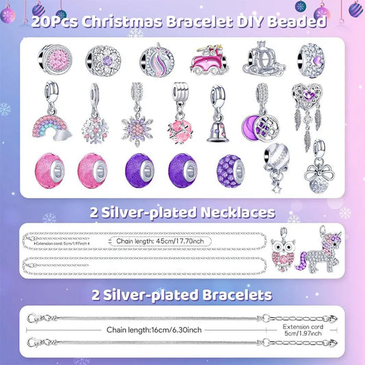 DIY Charm Bracelet Advent Calendar – 24-Day Jewelry Making Kit Gift Box
