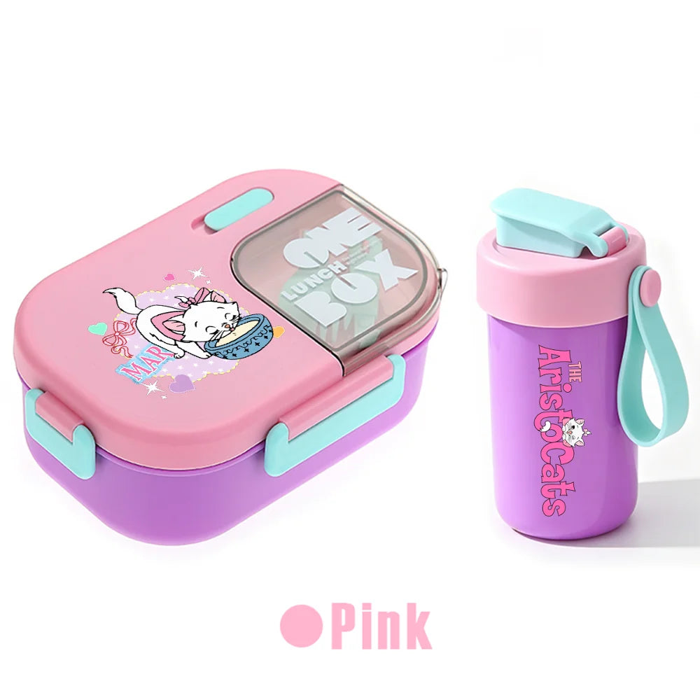 for The AristoCats Seasoning Box Water Cup Set Tableware Water Bottle Lunch Bento Box Vivid Colors Birthday Gifts