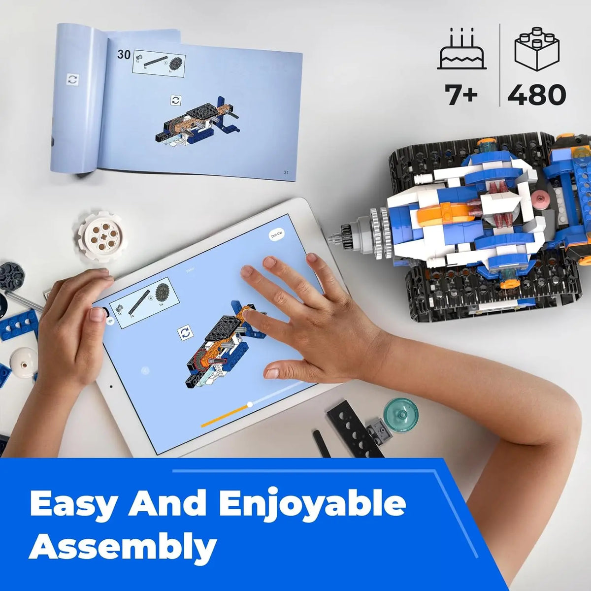 Advanced 6-in-1 Programmable STEM Kit Kids 7+ Robotics & Electronic Truck Building Kit Learn Coding Toys for Children's Day Gift