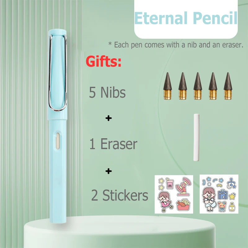 HB Eternal Pencil Mechanical Pencils no need to Sharpen Easy to Wipe Cute DIY Kawaii Korean Stationery School Supplies for Child