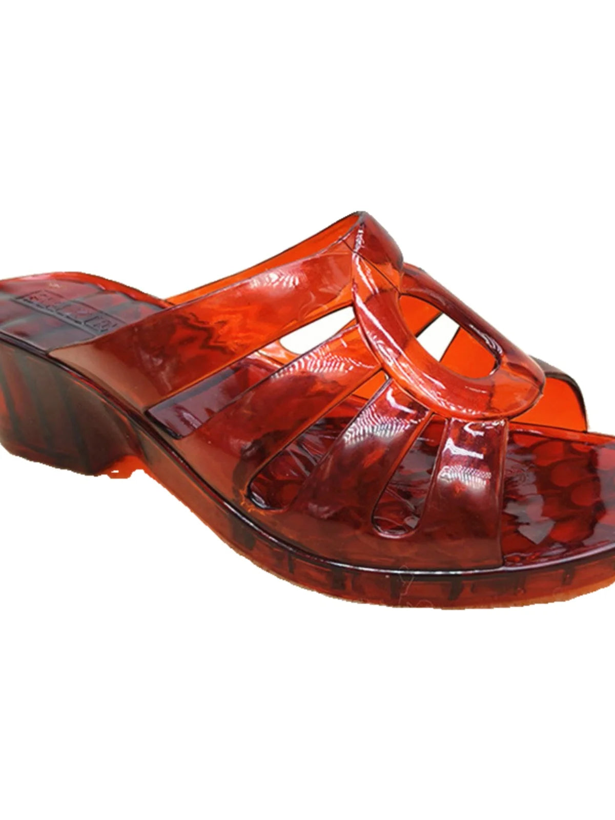 Women's Summer W Heel Jelly Sandals Transparent Comfortable Wear-Resistant Anti-Slip Waterproof Batoom Bathing Slippers...