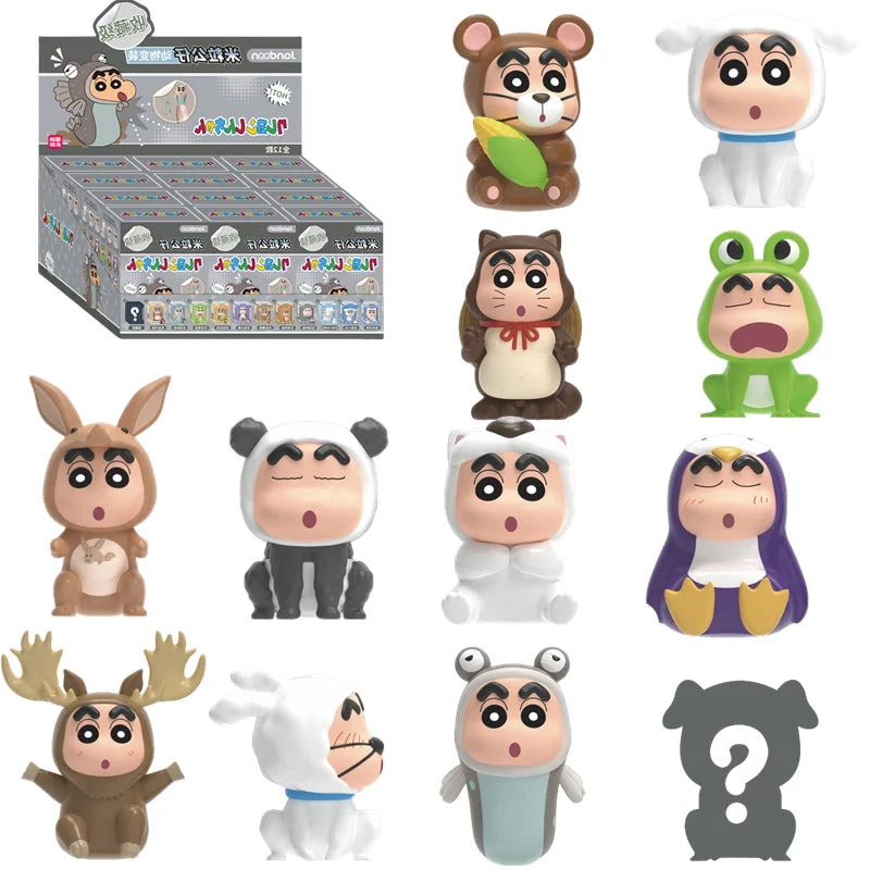 Crayon Shin-Chan Anime Figures Creative Peripheral Dinosaur Diary Baby Rice Grains Doll Model Blind Boxs Toys Children's Gifts