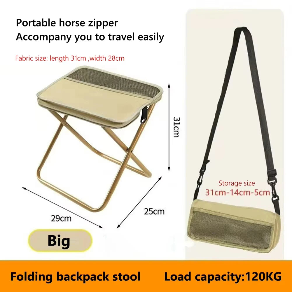 Hot-selling outdoor foldable stool, suitable for camping hiking and fishing trips portable shoulder-carry storage foldable stool