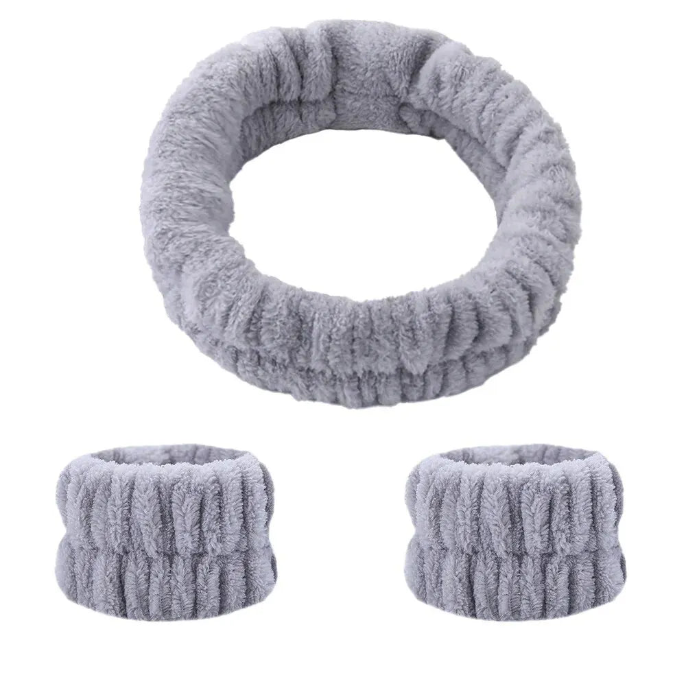 Face Wash Wristband Set Women's Headband Wristbands Absorbent Waterproof Wristbands Makeup Face Wash Hair Bands