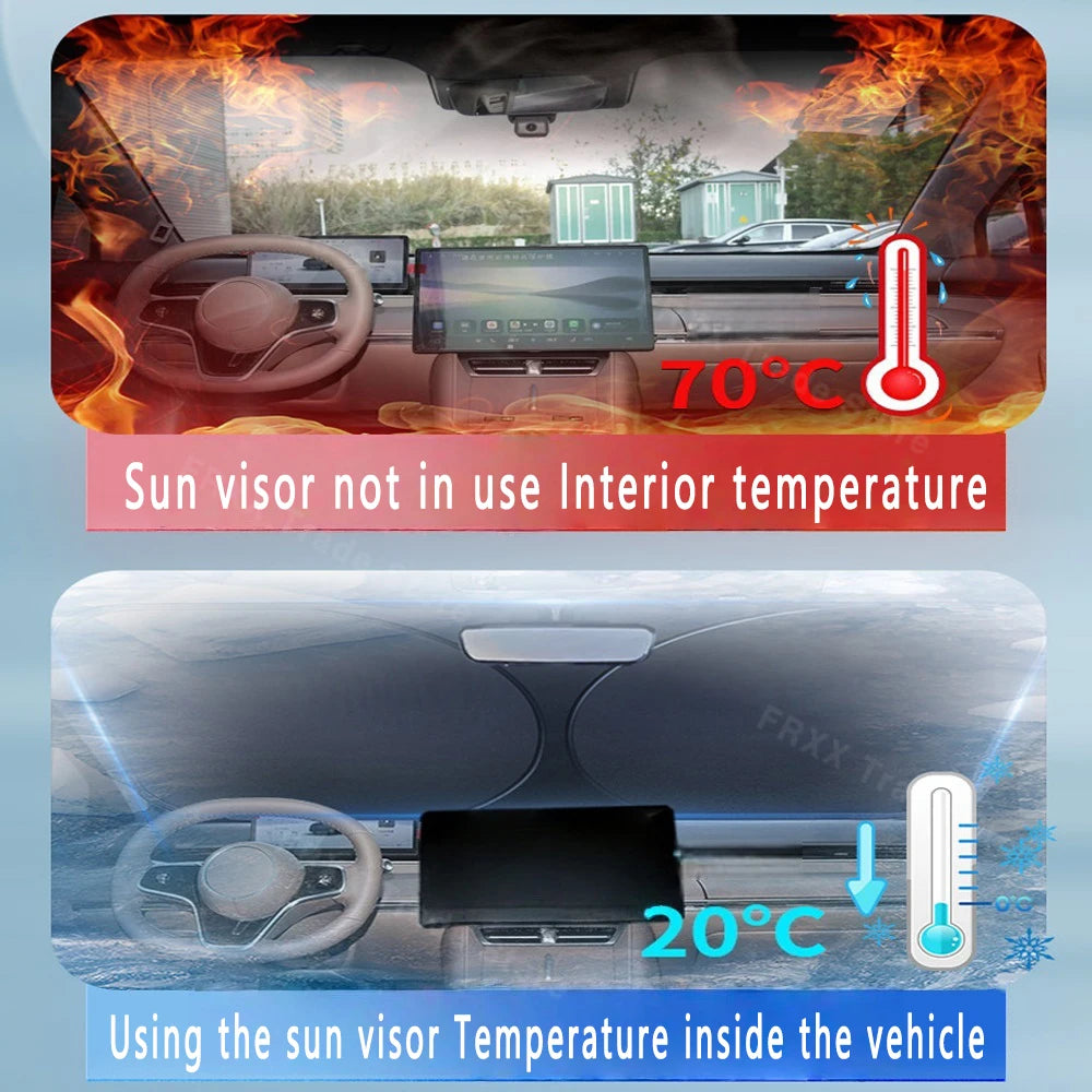 For Ford Focus 2019~2025 2020 Foldable Car Sun Visor Front Windshield Sunshade Heat Insulation Summer Cooling Auto Accessories