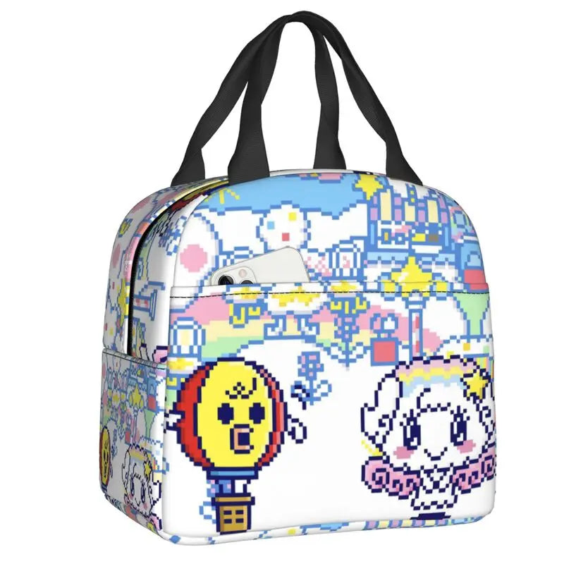 Custom Tamagotchies Cartoon Insulated Lunch Tote Bag for Women Resuable Cooler Thermal Bento Box Kids School Children