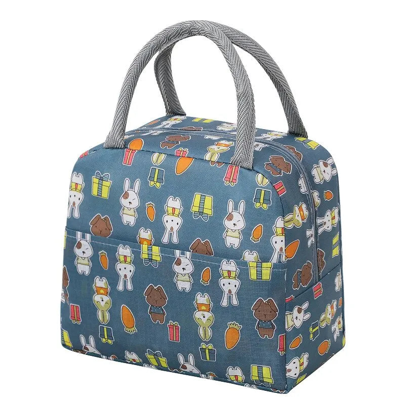 Cartoon Lunch Bag Portable Insulated Thermal Heat Children's Bento Bag Picnic Tote Kid School Lunch Box Bags Cooler Ice Pack New