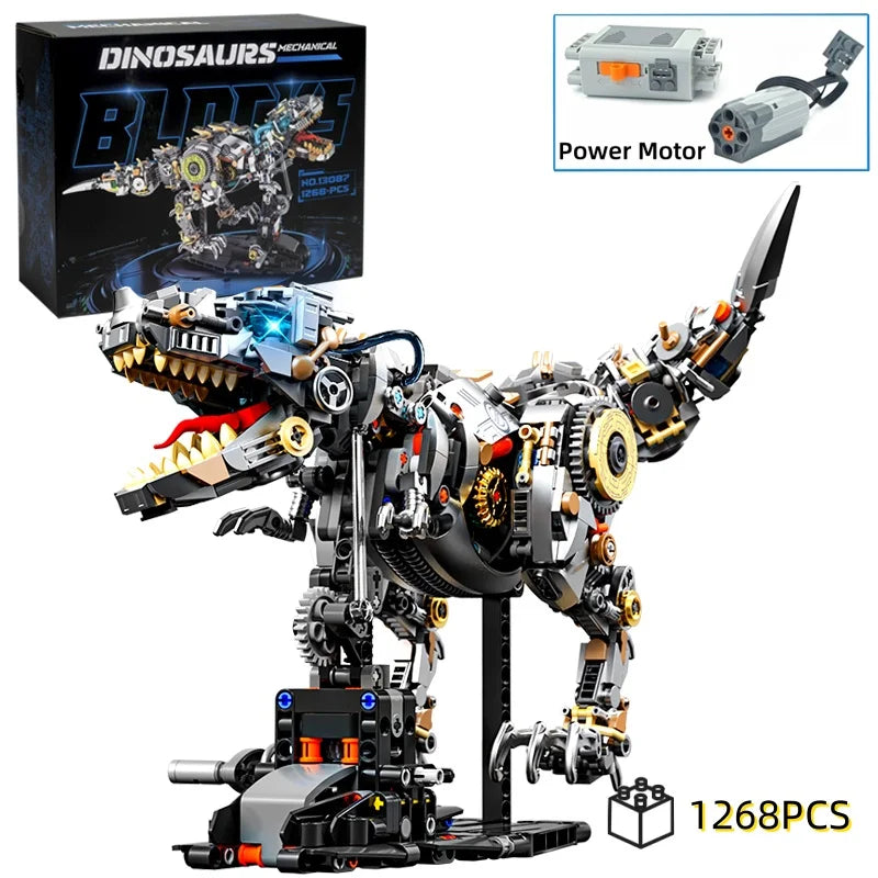 2025 NEW Dinosaur Building Blocks Mechanical T-Rex Model Educational DIY Desktop Decoration Toy Holiday Gift for Kids Adults