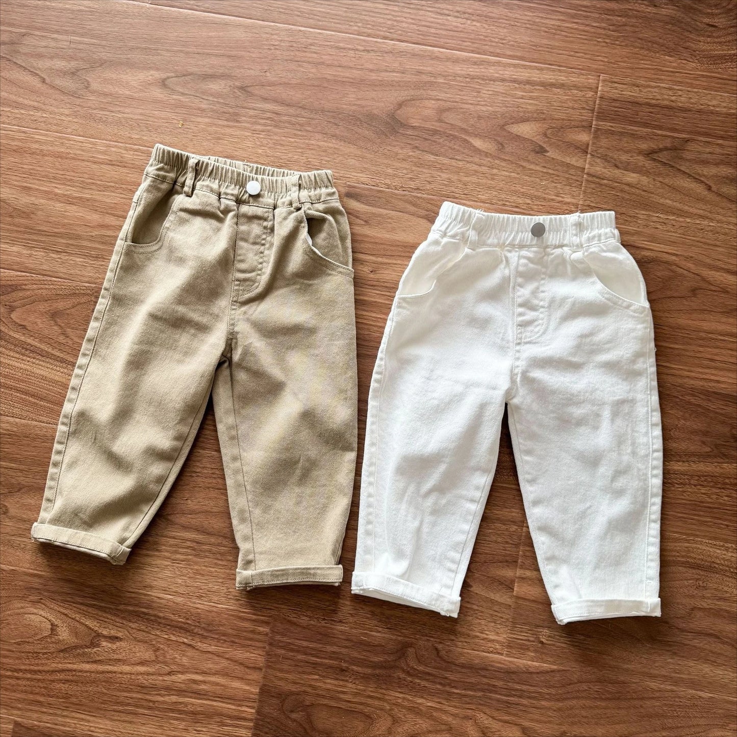 Pants 2026 Spring and Summer New Childrens Clothes Korean Style Boys and Girls Fashion Elastic Pure Cotton Casual Pants