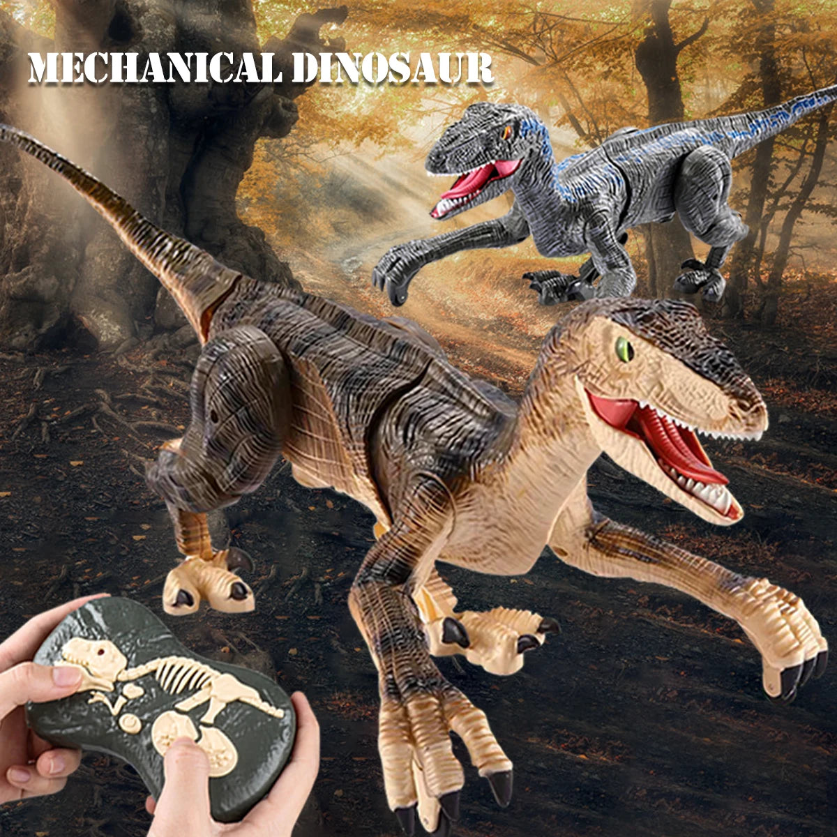 Remote Control Dinosaur Toys, Walking Dino with Light and Sound Velociraptor Tyrannosaurus Rex Spinosaurus Toy Electronic Gifts