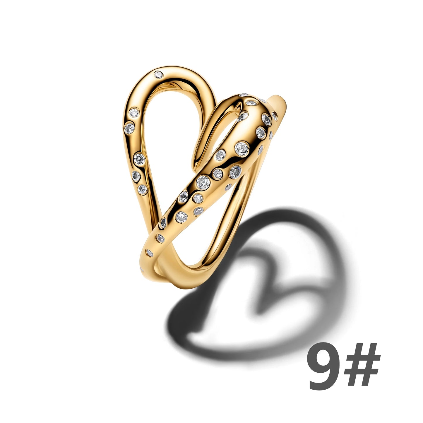 2026 S925 Silver Plated Paved Golden Ring Charm Luxury Stone Shell Nature Strength Cowboy Textured Safety Chain Fine Jewelry