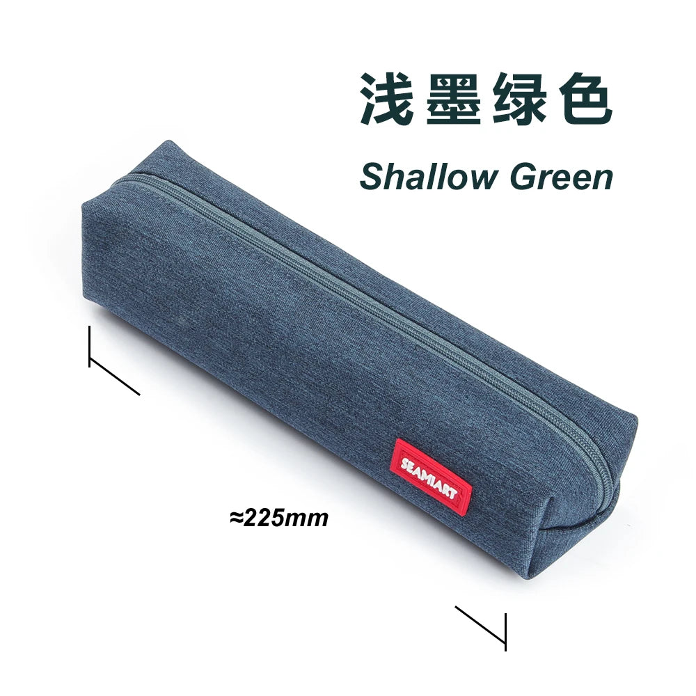 SeamiArt 1pc Small Solid Color Simple Zipper Kawai Pencil Case Mini Pen Bags Papeleria Stationery for School Office Suppliers
