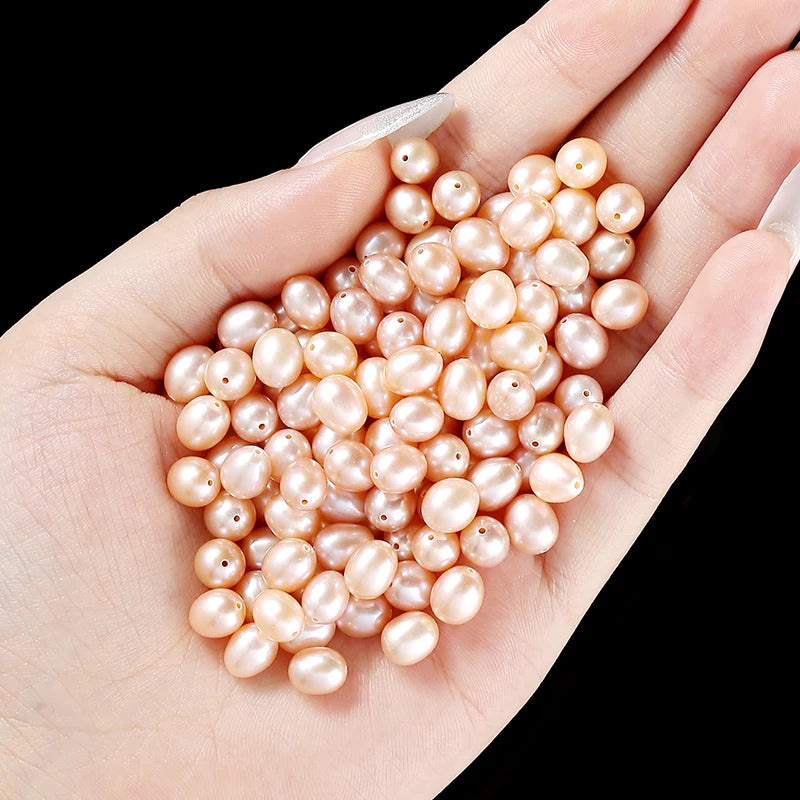 JD Premium Natural Freshwater Rice Pearl Single Loose Bead High Luster Polished Pearl for DIY Jewelry Making