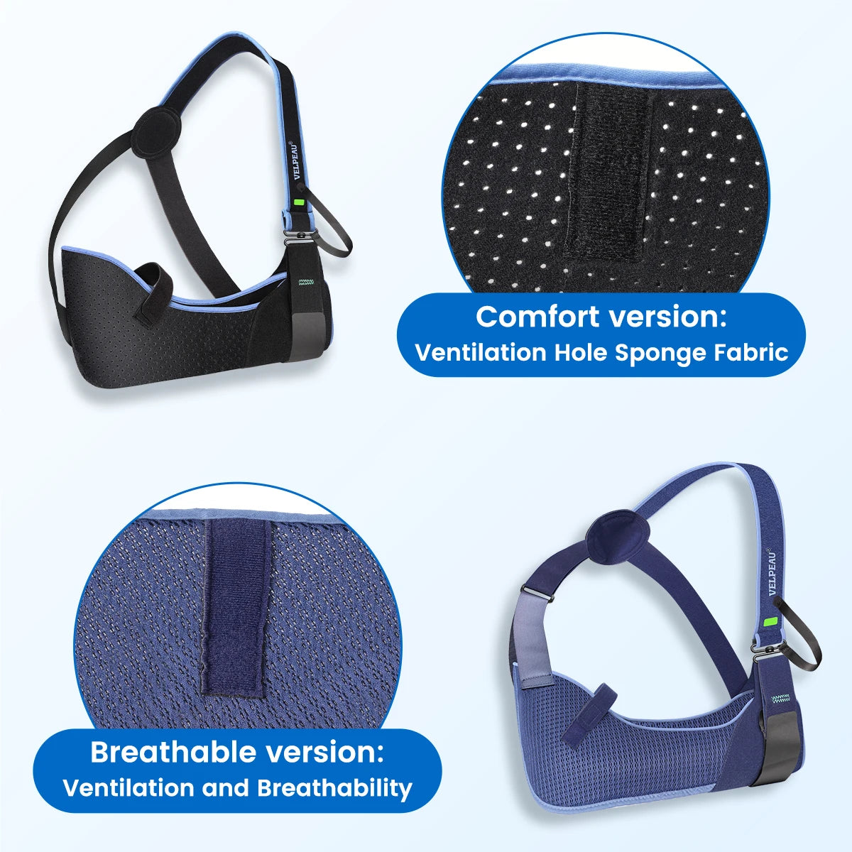VELPEAU Arm Sling for Elbow Injury, Arm Fracture and Dislocation, Medical Shoulder Immobilizer Universal for Both Hands