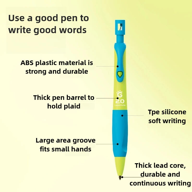 GRASP 2.0mm Mechanical Pencil Set Posture Correction Anti-Break Lead for Kids Children Writing School Supplies Korean Stationery