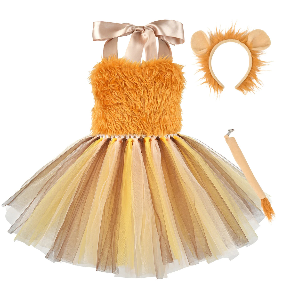 Baby Girls Halloween Animal Costume Kids Lion Costumes for Halloween Print Tutu Dress Birthday Party