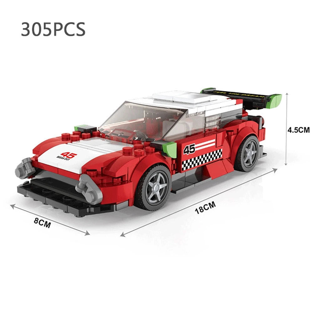 City Technical Speed Racing Car MOC Building Blocks Sports Race Vehicle Model Educational Assembly Bricks Toys for men Christmas