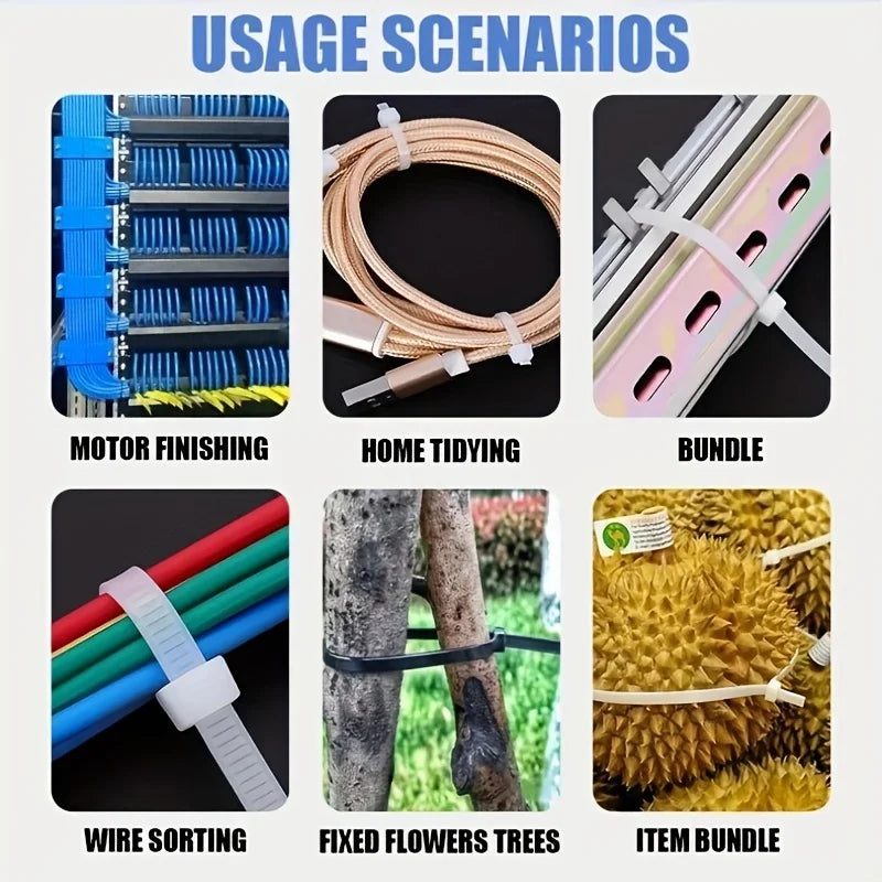Multi-purpose Heavy-duty Nylon Tie Straps - Self-locking, Large Size 15.75 Inches, Suitable for Secure Bundling Office Home