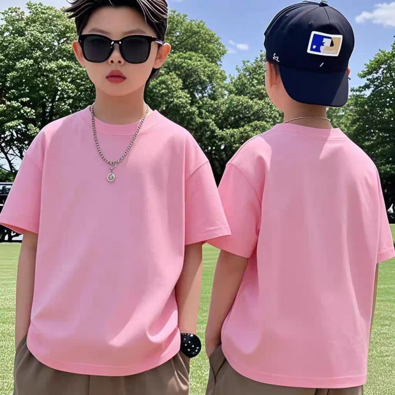White Red Kids Boys TShirt Cotton Sport Fashion Summer Girls T Shirt Casual Short Sleeves Breathe Children’s Clothes 2-12 Years