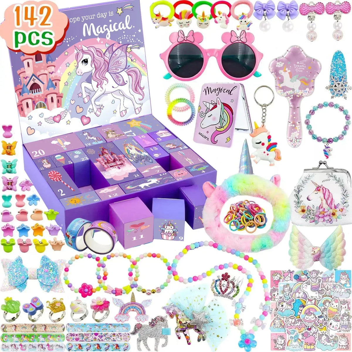 2026 Christmas Advent Calendar Gift Box for Girl Kids DIY Jewelry Hairpin Ornament 24Days Calendar New Year Christmas Gifts