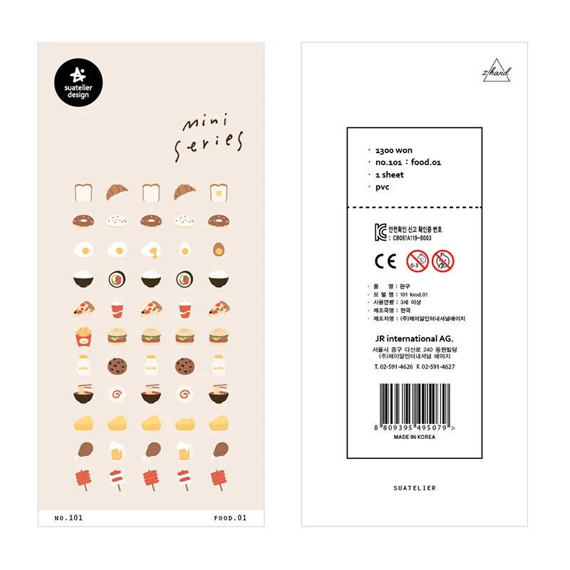 Korean Import Original Suatelier Collection Kawaii Daily Stickers Scrapbooking Diy Journal Stationery Sticker Deco Art Supplies