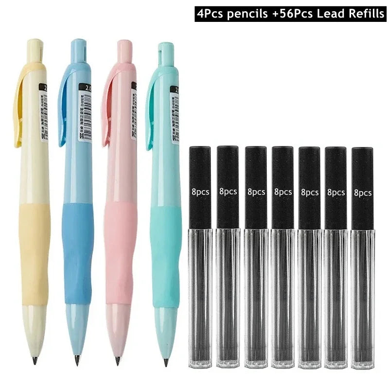 Cute Dolphin 2mm Mechanical Pencils Set Carpenter Drafting HB Pencil 2.0 mm for Drawing Writing Sketching Kawaii School Supplies