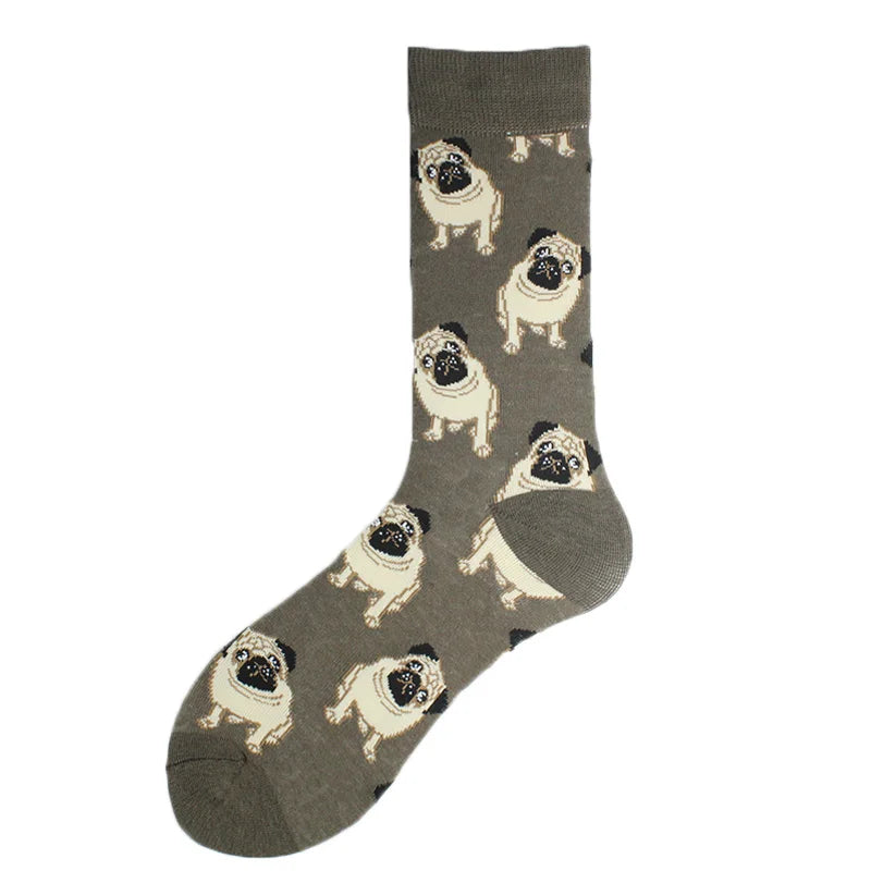 Happy Colorful Funny Socks Men Skateboard Shark Dinosaur Astronaut Planet Divertidos Hip Hop Sokken Harajuku Unisex Crew Socks