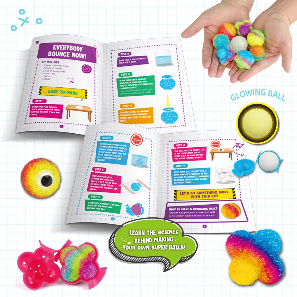 Science Experiment Kit Magic Science/Bouncy Ball/Soap/Disgusting Gross Slime  STEM TOYS for Kids Funny Science Explore Gifts