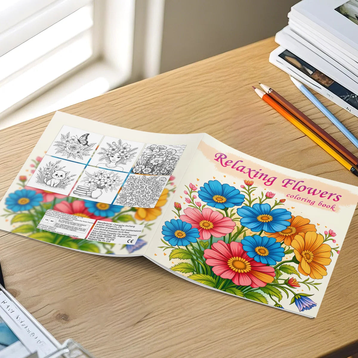 Relaxing Flowers Coloring Book for Adult Relieve Stress Kill Time DIY Painting Drawing Book Painting Kids Educational Toys