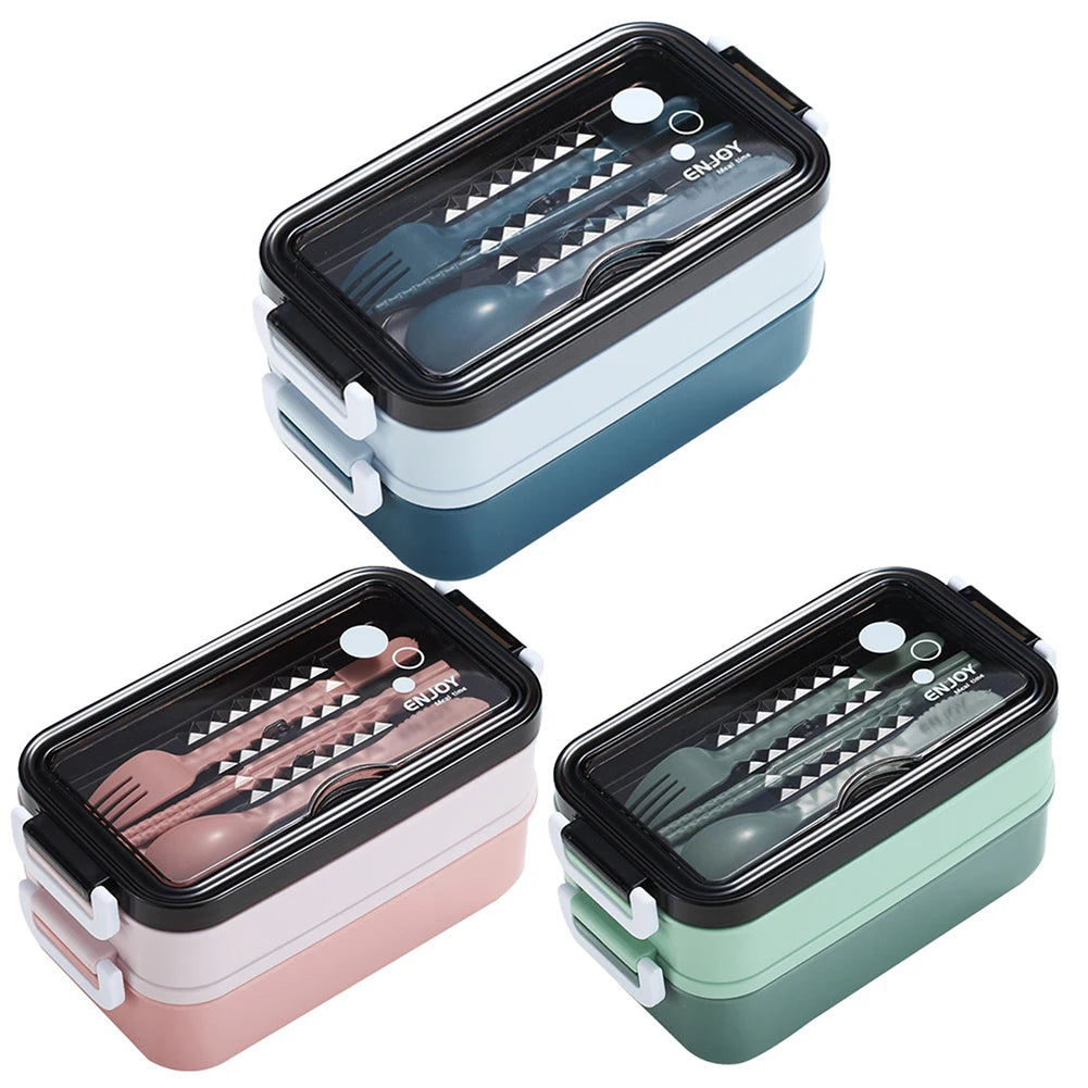 Bento Lunch Box Metal Lunch Box Containers Thermo Leakproof Lunch Containers 2 Layers Bento Box For  Kids Office Worker